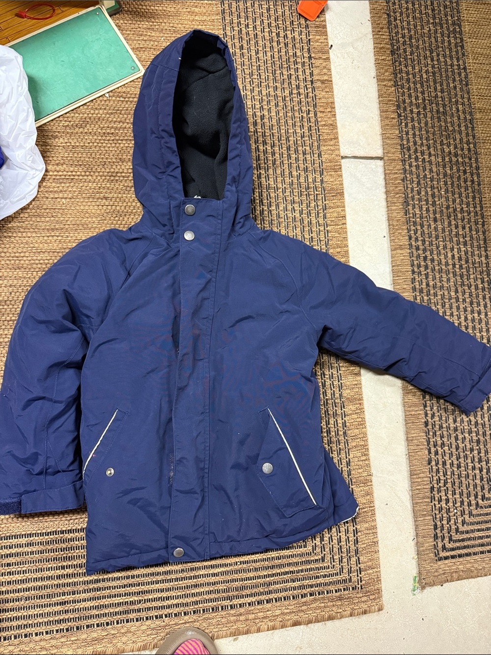 Hanna Andersson Navy Hooded Puffer Jacket